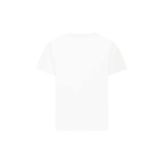  [키즈] 발망 트레이닝 상의 아동용 흰색 티셔츠 (골드 로고) - BALMAIN