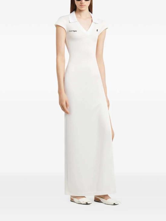 26SS 쿠레쥬 스포츠 폴로 롱 드레스 126JRO807JS0195 HERITAGE WHITE BLACK 0098 - COURREGES