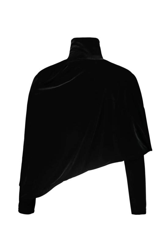  와타나베 준야 블라우스 준야 와타나베 크롭 벨벳 탑 블랙 - JUNYA WATANABE