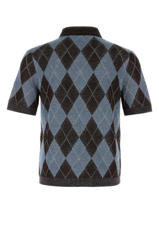  구찌 폴로 티셔츠 자수 울 블렌드 폴로 셔츠 멀티 - GUCCI