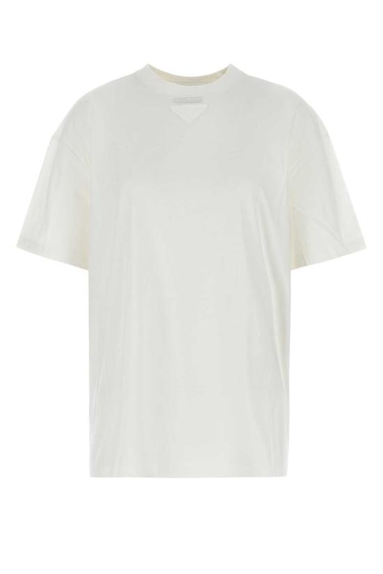  프라다 반팔 티셔츠 오버사이즈 티셔츠 화이트