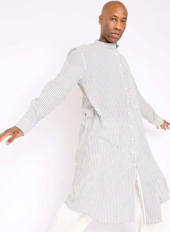  Seek Collective 튜닉 Nat 셔츠 네이비 인디고 스트라이프 - OTHER BRANDS