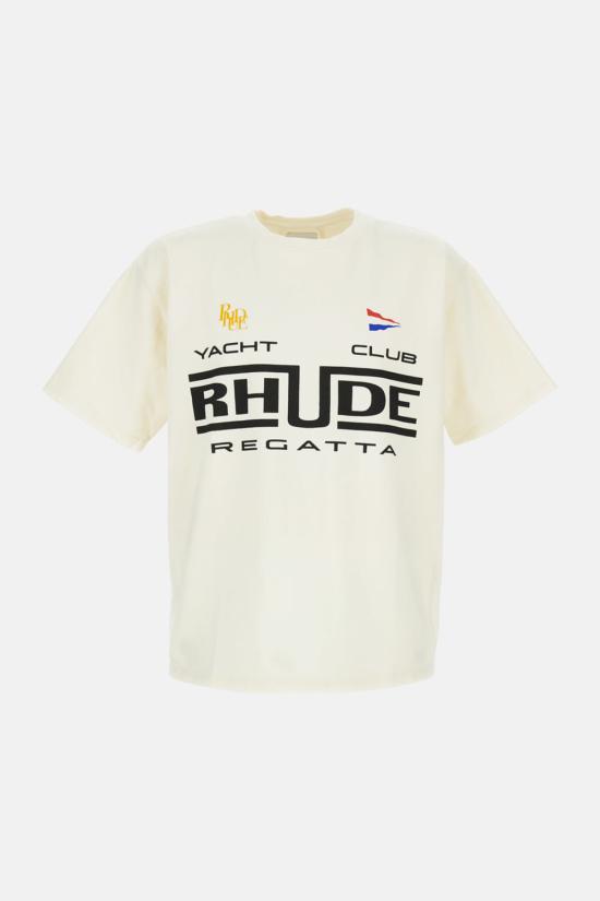  루드 반팔 티셔츠 Rhude 아메리카나에서 영감을 받은 티셔츠 화이트