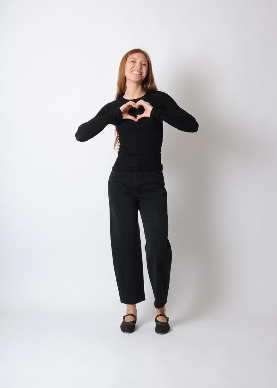  베이스레인지 긴팔 티셔츠 하트 티 - BASERANGE