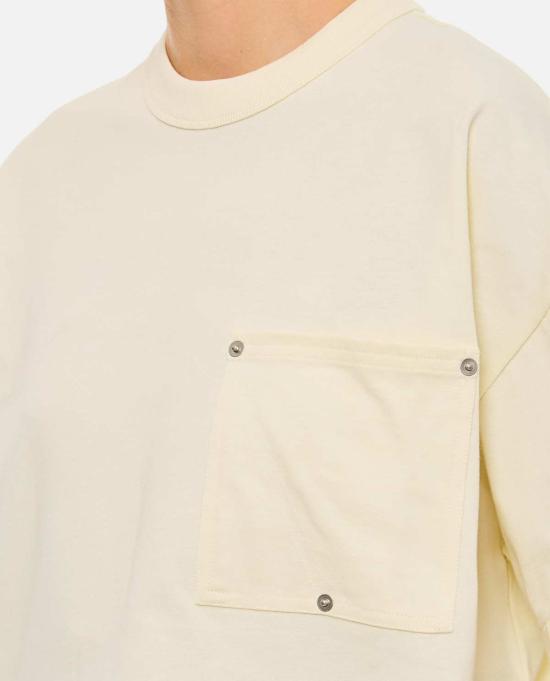  보테가베네타 반팔 티셔츠 보테가 베네타 코튼 저지 티셔츠 (이름표 포함) 화이트 - BOTTEGA VENETA