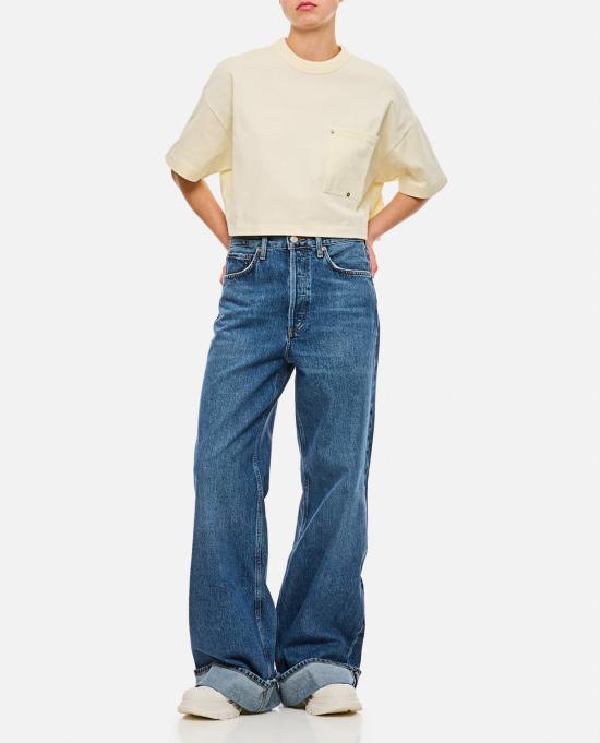  보테가베네타 반팔 티셔츠 보테가 베네타 코튼 저지 티셔츠 (이름표 포함) 화이트 - BOTTEGA VENETA