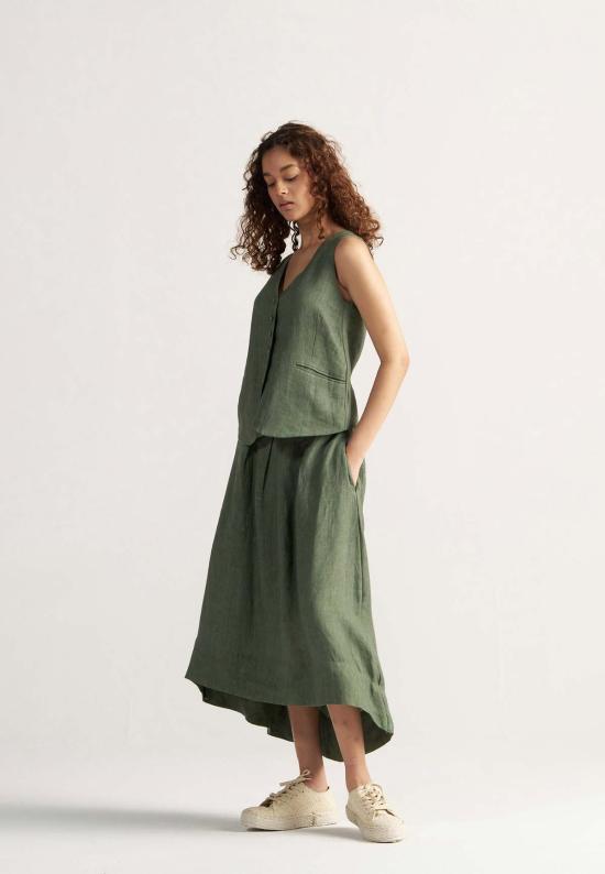  이키비 베스트 애프터눈 어페어 코디 세트 세이지 그린 - IKKIVI