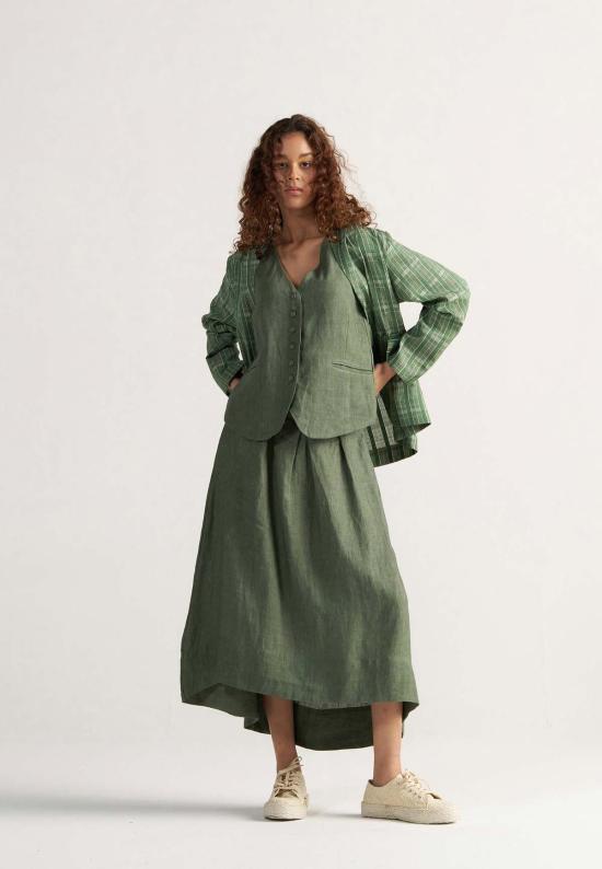  이키비 베스트 애프터눈 어페어 코디 세트 세이지 그린 - IKKIVI