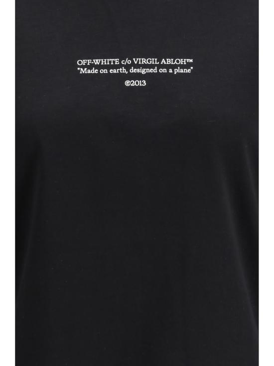  오프화이트 반팔 티셔츠 오프 화이트, 지구에서 만들어지고 비행기에서 디자인된 티셔츠 - OFF WHITE