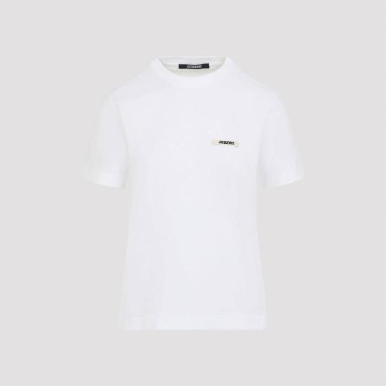  자크뮈스 반팔 티셔츠 르 그로그랭 티셔츠 화이트 - JACQUEMUS