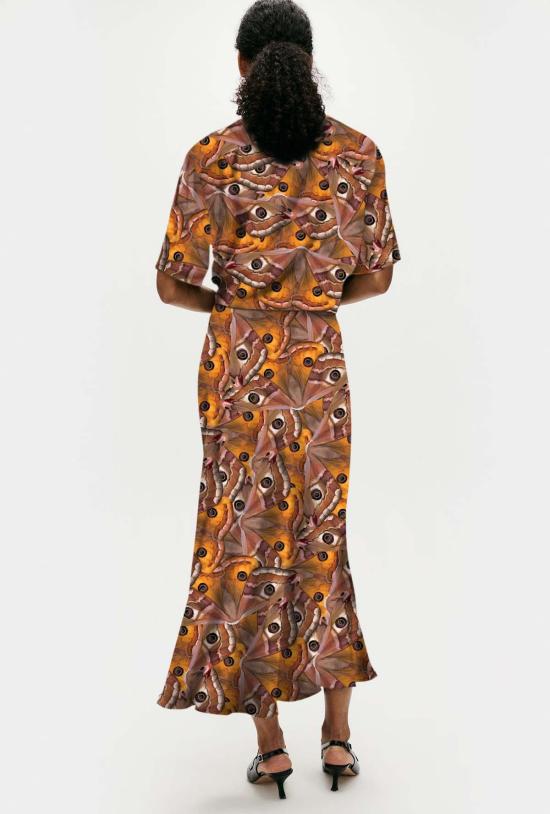  실크 런드리 데님 스커트 실크 세탁용 롱 바이어스컷 스커트 윙스팬 - SILK LAUNDRY