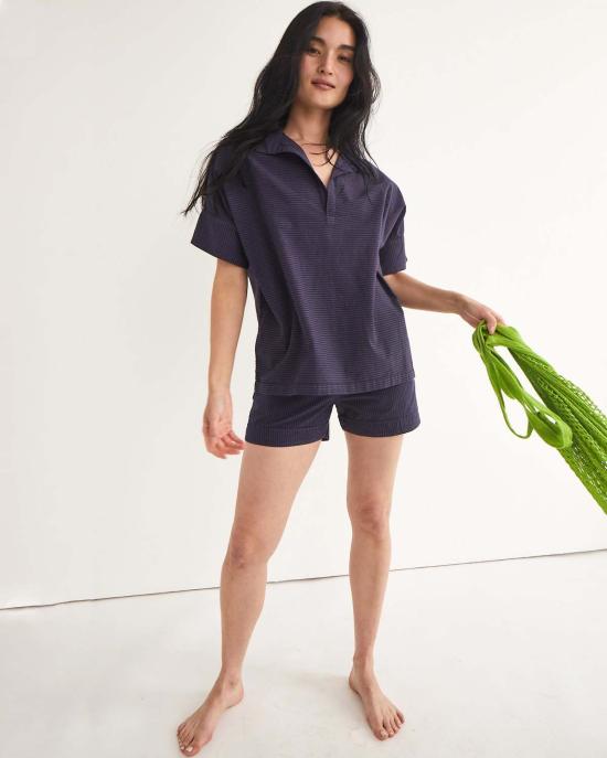  LWN 숏팬츠 Lwn 호손 쇼트 미드나잇 펜슬 스트라이프 - OTHER BRANDS