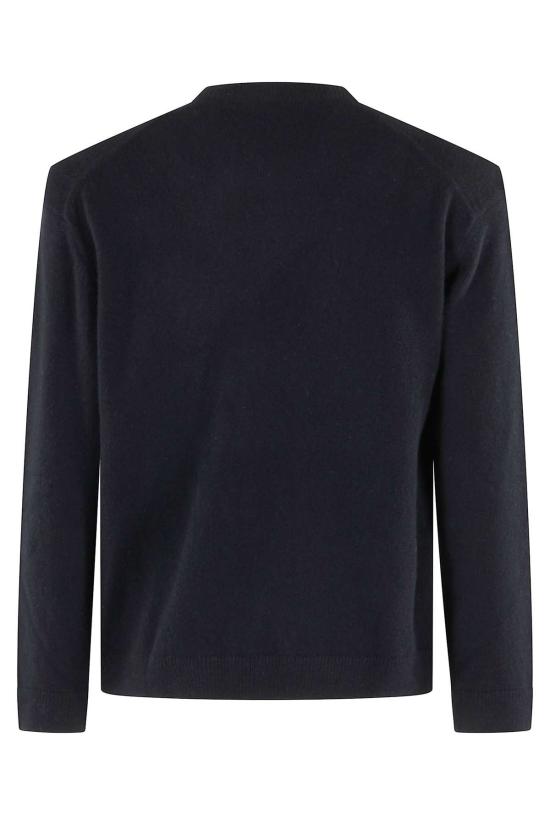  메종키츠네 스웨터 메종 키츠네 폭스 헤드 램스울 컴포트 점퍼 블랙 - MAISON KITSUNE