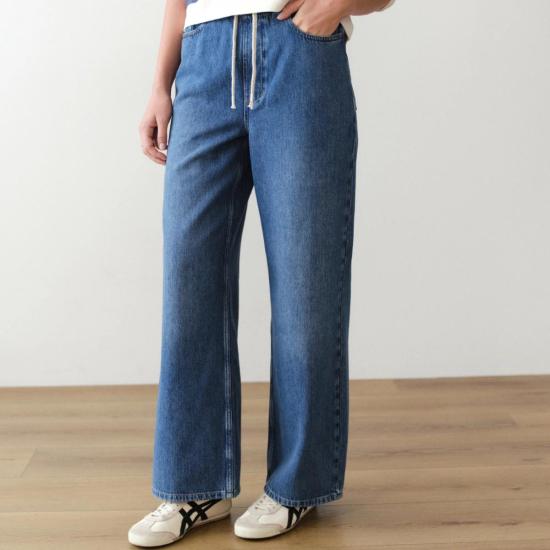  마린 레이어 데님 팬츠 엘라 스트레이트 레그 팬츠 미디엄 워시 - MARINE LAYER