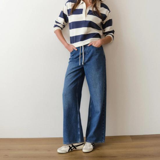  마린 레이어 데님 팬츠 엘라 스트레이트 레그 팬츠 미디엄 워시