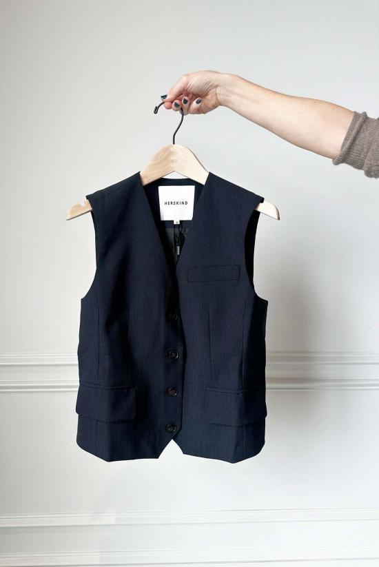  비르기테 허스카인드 베스트 Herskind 아틀라스 조끼 네이비 멜란지 - BIRGITTE HERSKIND