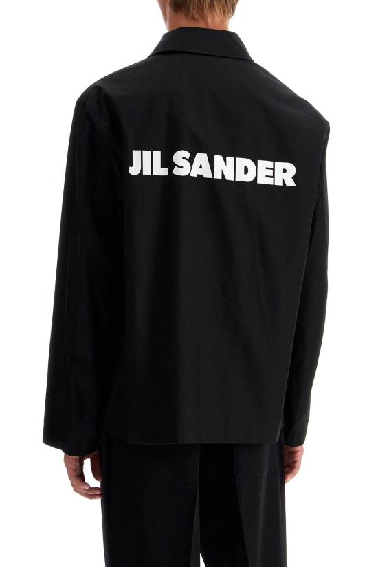  질샌더 자켓 질 샌더 코튼 로고 오버셔츠 재킷 블랙 - JIL SANDER