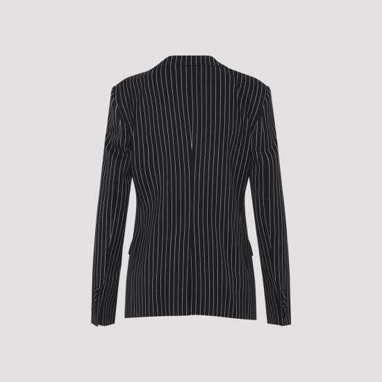  톰포드 수트 자켓 톰 포드 스트라이프 울 바라테아 재킷 블랙/에크루 - TOMFORD