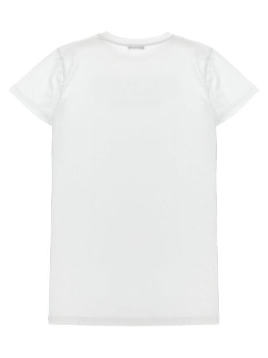  [키즈] 발망 원피스 엠보싱 로고 키즈 드레스 화이트/블랙 - BALMAIN