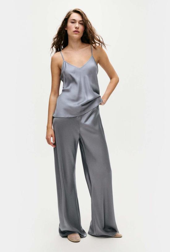  실크 런드리 민소매 티셔츠 실크 세탁용 바이어스컷 캐미솔 스톰 - SILK LAUNDRY