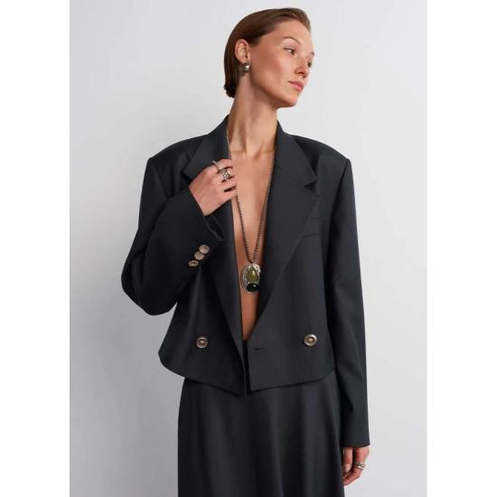  Acaria Studio 수트 자켓 아카리아 스튜디오 구루 크롭 블레이저 블랙