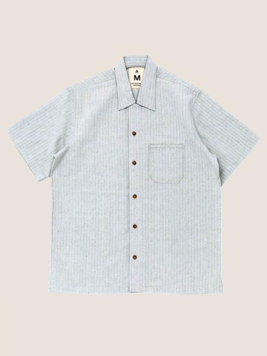  New Market Goods 반팔 셔츠 뉴마켓 굿즈 데님 더블 박스 버튼다운 스트라이프