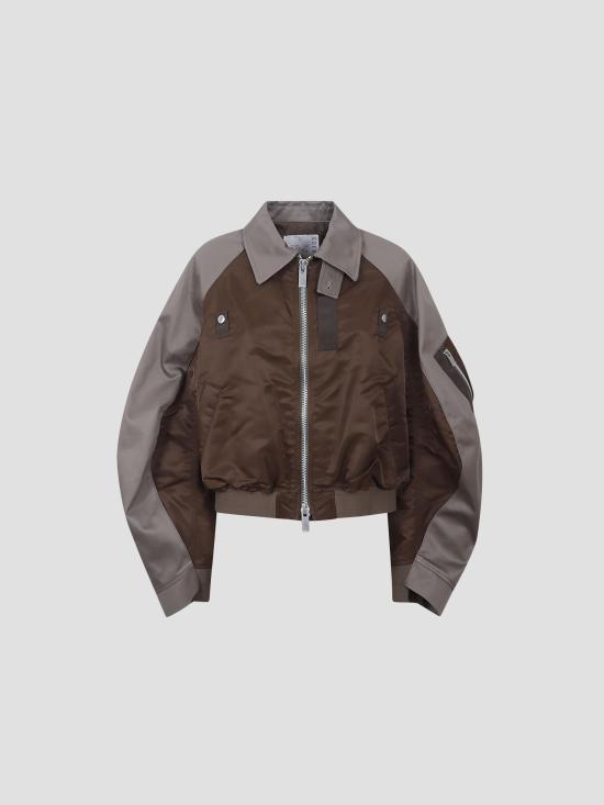 26SS 사카이 긴팔 셔츠 2608303 606 BROWN GRAY