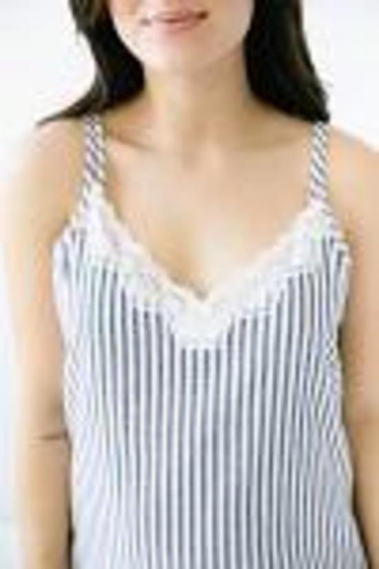  Salua Lingerie 라운지 웨어 살루아 란제리 더블 스트랩 우븐 슈미즈 네이비 스트라이프 - OTHER BRANDS