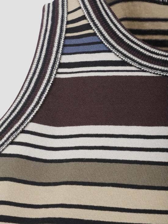 26SS 사카이 민소매 티셔츠 2608381 615 BROWN BEIGE - SACAI