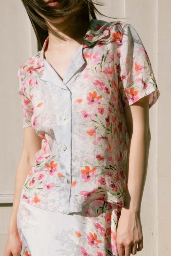  Jess Meany 셔츠 제스 미니 실크 페탈스 라구나 라운지 셔츠 실크 페탈스 - JESS MEANY