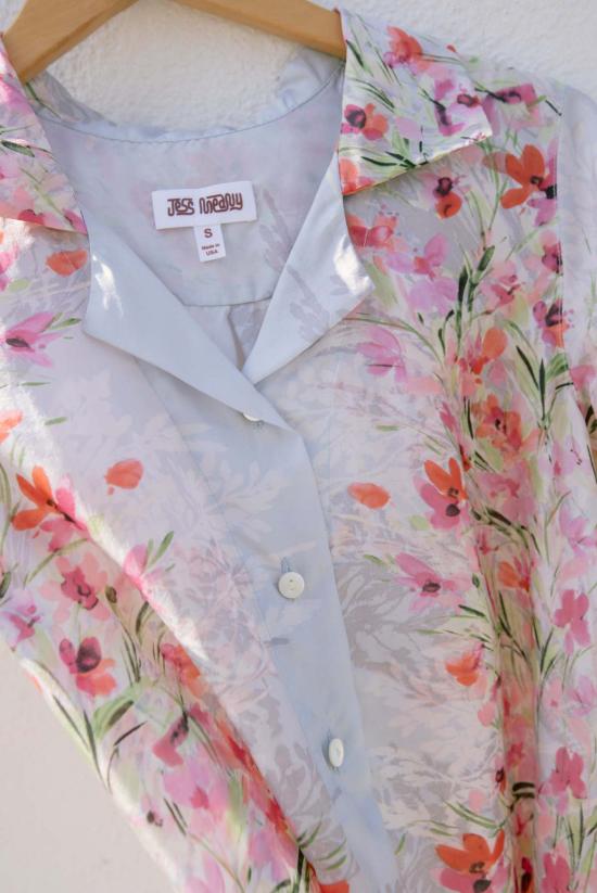  Jess Meany 셔츠 제스 미니 실크 페탈스 라구나 라운지 셔츠 실크 페탈스 - JESS MEANY