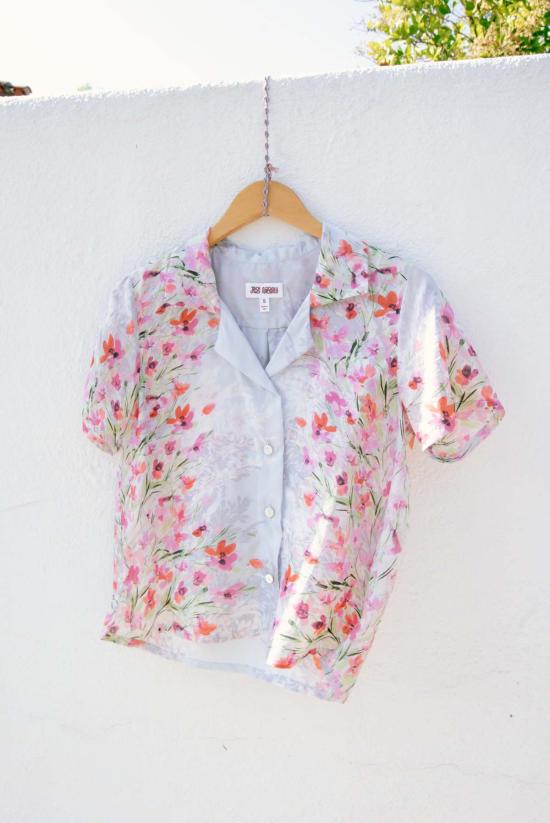  Jess Meany 셔츠 제스 미니 실크 페탈스 라구나 라운지 셔츠 실크 페탈스 - JESS MEANY