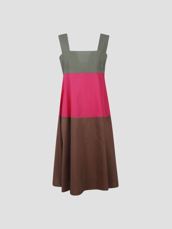 26SS 마르니 미디 원피스 ABMA1532QXTR015 00M37 TOBACCO