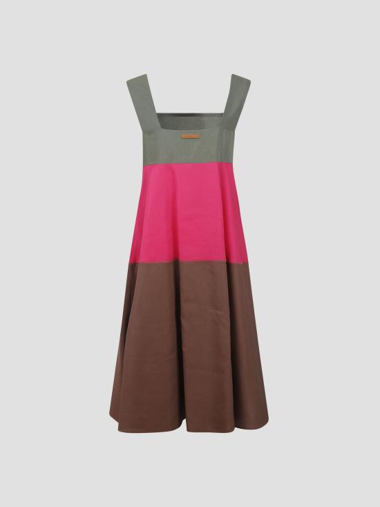 26SS 마르니 미디 원피스 ABMA1532QXTR015 00M37 TOBACCO - MARNI