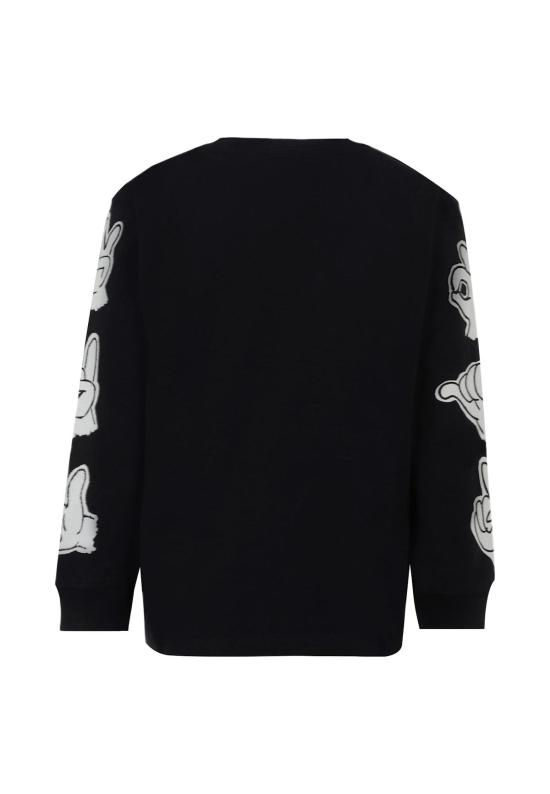  [키즈] 몰로 트레이닝 상의 어린이용 손 프린트 티셔츠 블랙 - MOLO