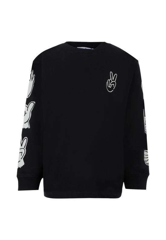  [키즈] 몰로 트레이닝 상의 어린이용 손 프린트 티셔츠 블랙