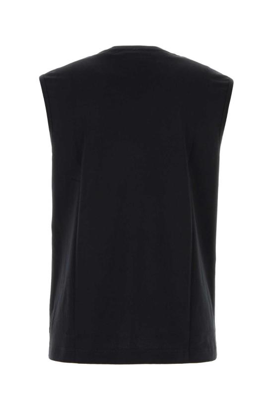  버버리 민소매 티셔츠 스트레치 코튼 탱크탑 블랙 - BURBERRY