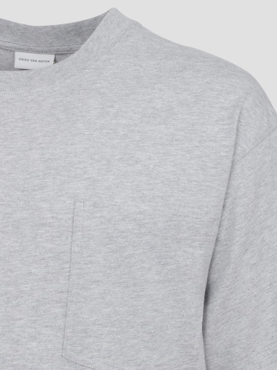 26SS 드리스 반 노튼 반팔 티셔츠 211103603 813 GREY MEL - DRIES VAN NOTEN