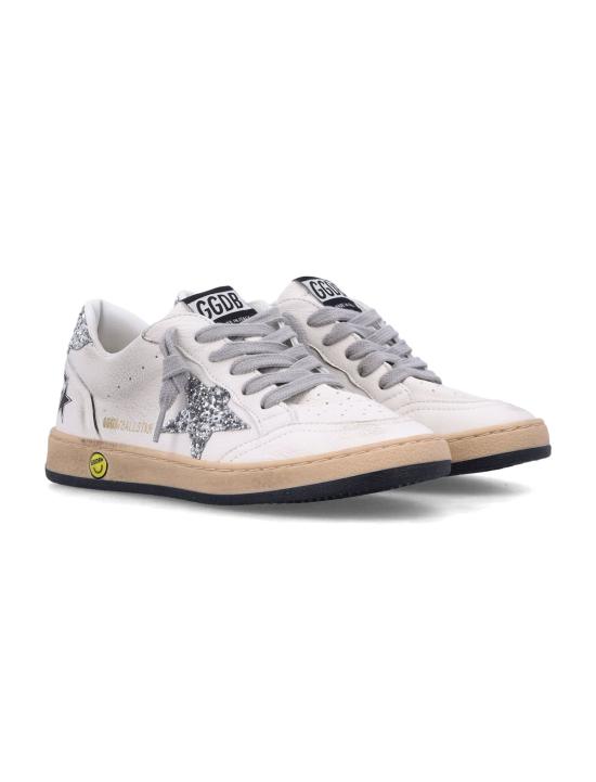  [키즈] 골든구스 스니커즈 골든 구스 아동용 뉴 볼스타 스니커즈 화이트/실버 - GOLDEN GOOSE