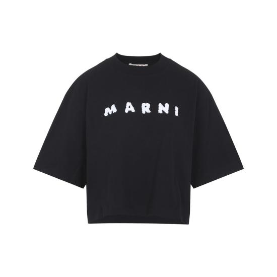  마르니 반팔 티셔츠 티셔츠 블랙 - MARNI