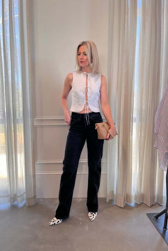  제네리카 데님 팬츠 제너리카 시슬라 미드라이즈 스트레이트 레그 진 - JEANERICA