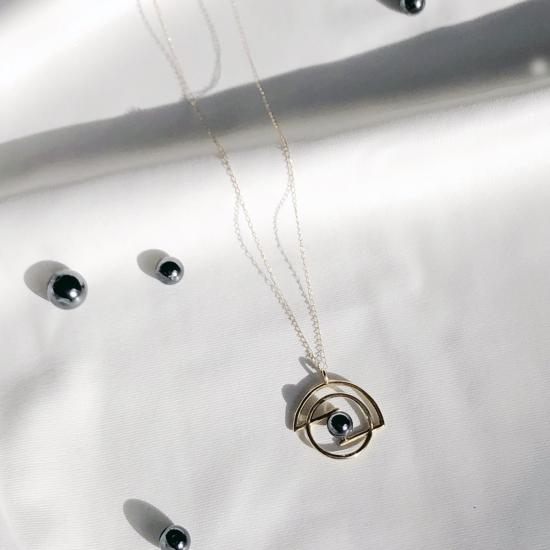  메탈렙시스 프로젝트 목걸이/팬던트 볼텐 펜던트 14k 골드/헤마타이트 - METALEPSIS PROJECTS