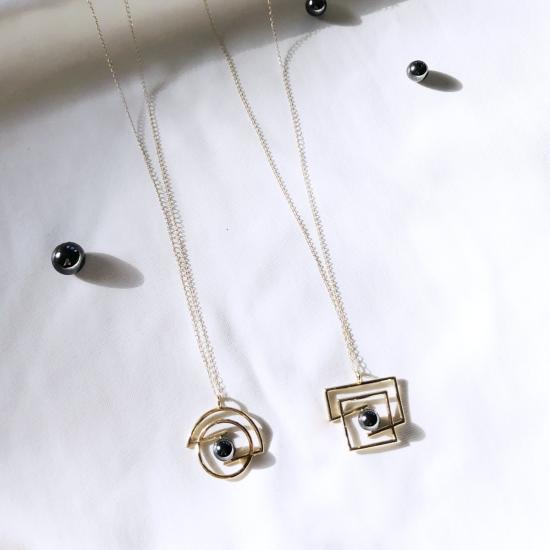  메탈렙시스 프로젝트 목걸이/팬던트 볼텐 펜던트 14k 골드/헤마타이트 - METALEPSIS PROJECTS