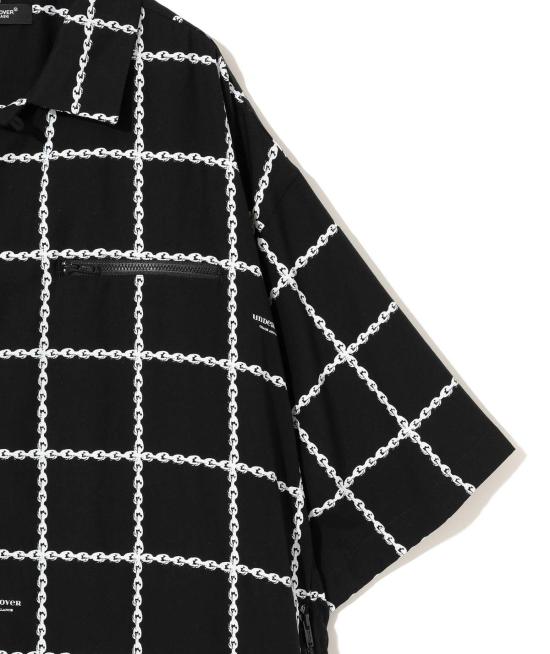  언더커버 반팔 셔츠 체인 패턴 H/S  블랙 - UNDERCOVER