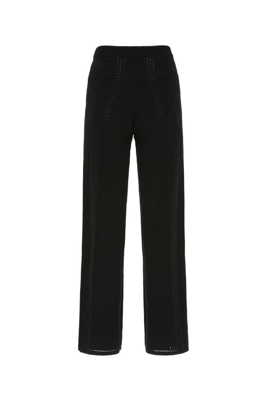  마린세르 스트레이트 팬츠 Marine Serre Lunar Pointelle 큐로트 팬츠 블랙 - MARINE SERRE