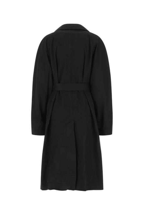  발렌시아가 코트 벨티드 롱슬리브  블랙 - BALENCIAGA