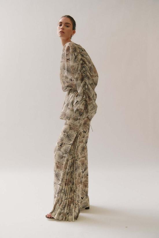  Clea 스트레이트 팬츠 클레아 카를로스 사이드 타이 팬츠 에칭드 블룸 - OTHER BRANDS