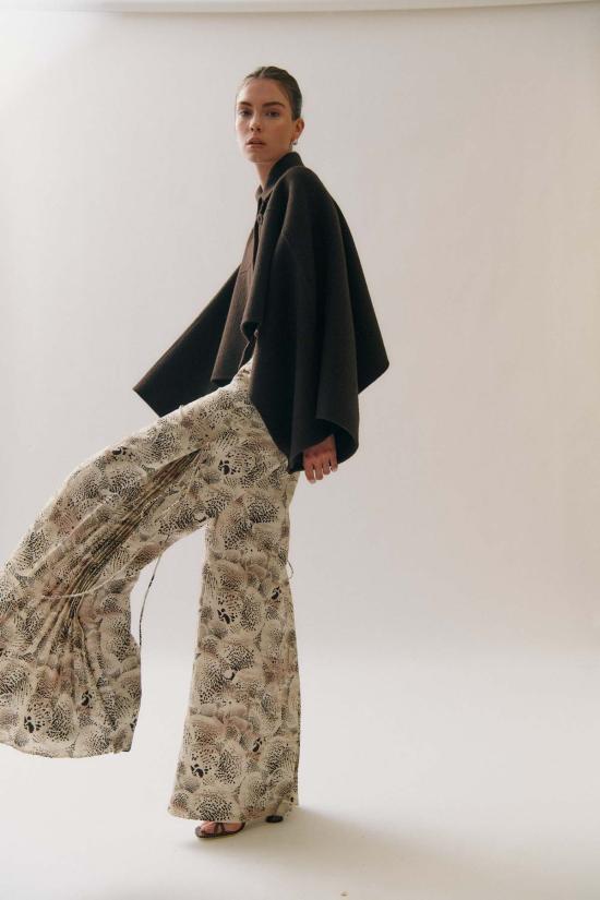  Clea 스트레이트 팬츠 클레아 카를로스 사이드 타이 팬츠 에칭드 블룸 - OTHER BRANDS