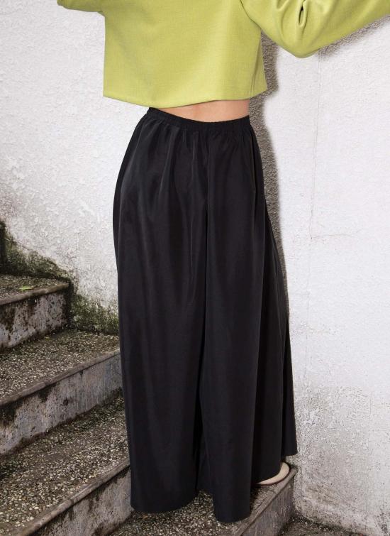  KAAREM 스트레이트 팬츠 카렘 오크나 롱 와이드 레그 포켓 팬츠 (엘라스틱 밴드 포함) 메테오라이트 블랙