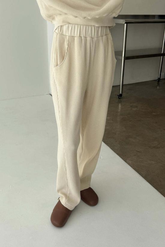  르 본 숍 스트레이트 팬츠 르봉 쇼페 와플 로우 - Le Bon Shoppe